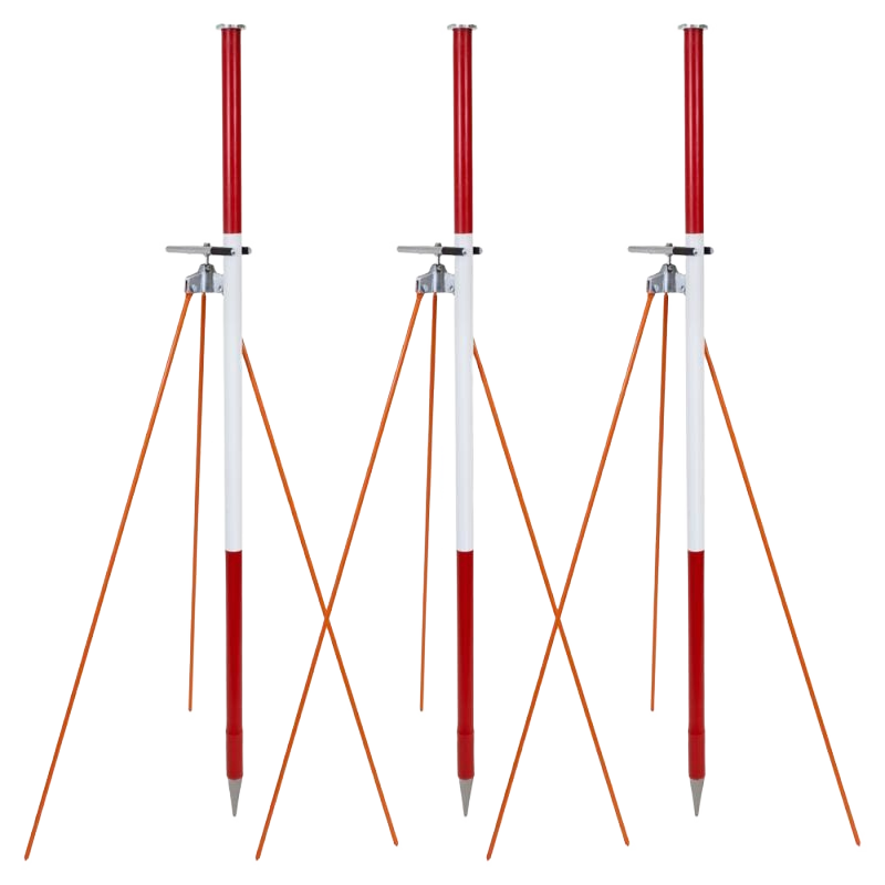set-aus-3-fluchtstaeben-mit-fluchtstabhalterung-mit-klemme Set consisting of 3 ranging poles with ranging pole strut support with clamp - Image 1
